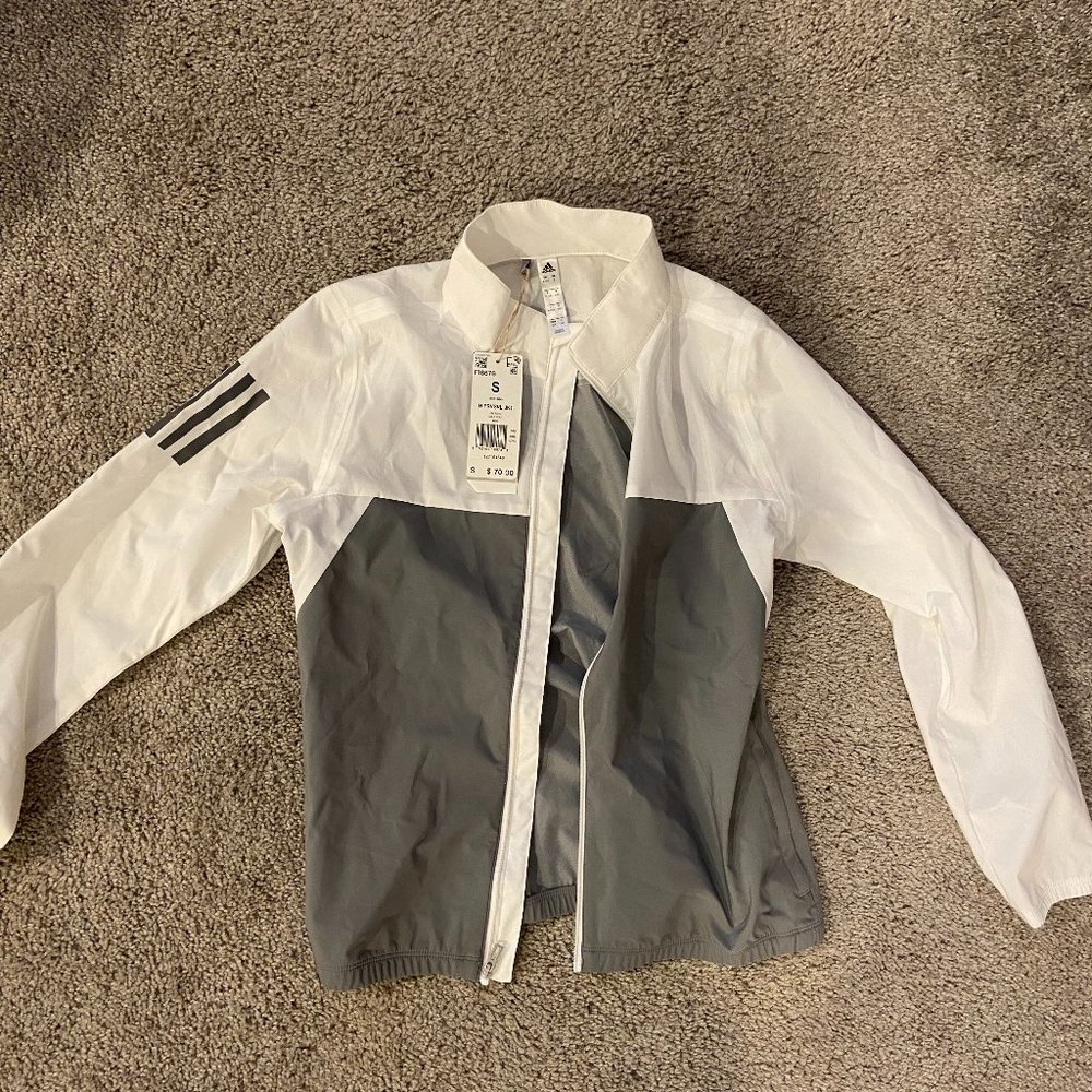 Boys White Adidas PROVISIONAL GOLF JACKET - Unused/unworn